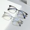 Ultra-Light Pure Titanium Square Business Glasses Frame Myopia Glasses Frame Men'S Models Can Be Matched With Degree Business Men'S Half Frame Glasses