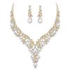 Set di Gioielli in Cristallo Moda Sposa Europea e Americana: Collana, Orecchini, Design a Goccia d'Acqua