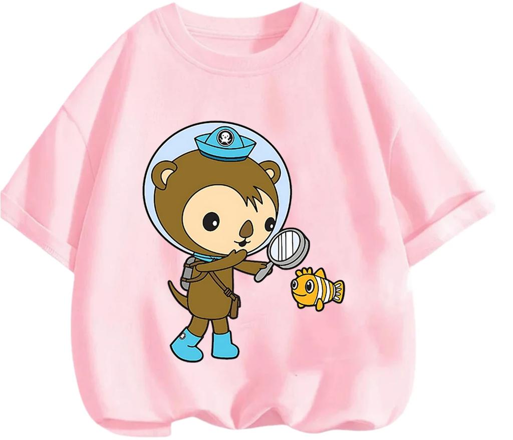 Cute Printed T Shirt Octonauts New Summer Style Breathable Leisure Tops For Boys And Girls Children Daily Wear