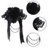Lolita Ribbon Bows Beaded Pendant Bonnet Cap Headdress Gothic Flower Lace Mini Top Hat Headwear Cosplay Accessories