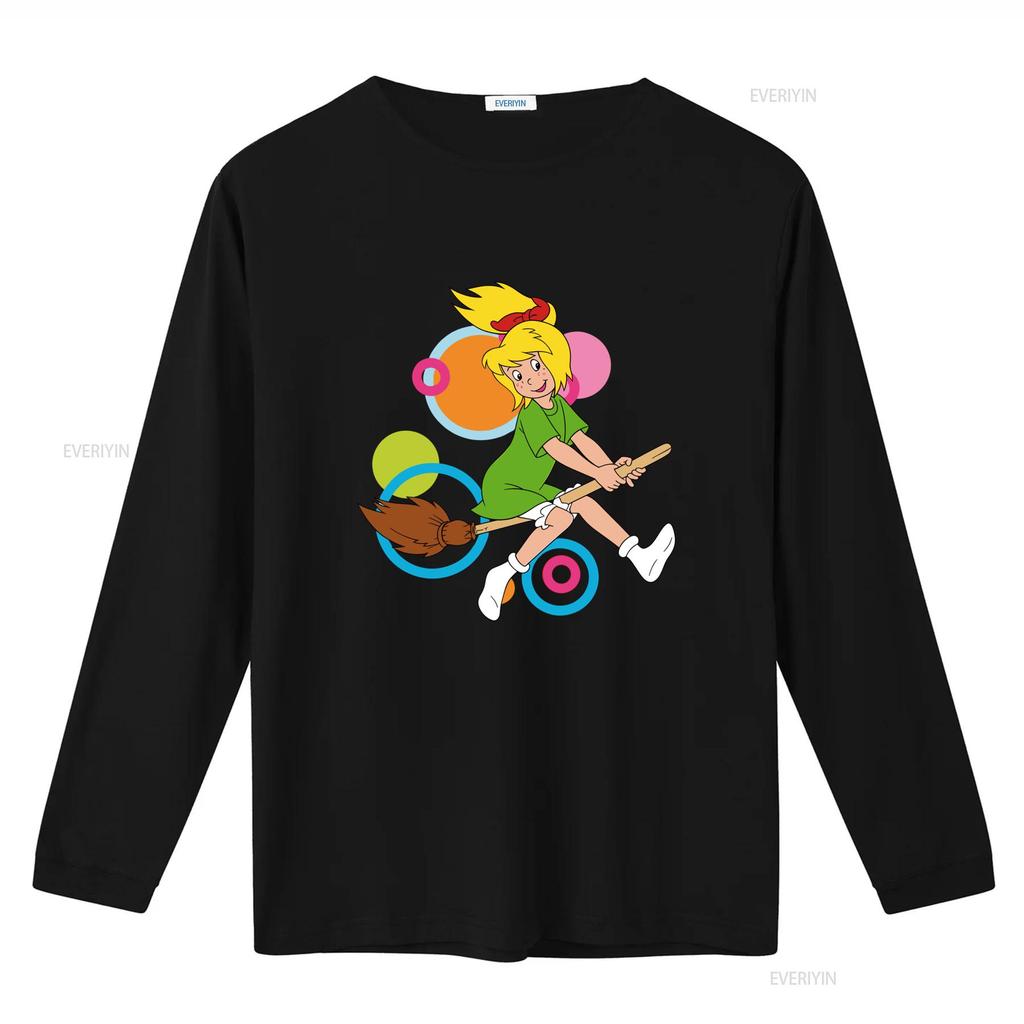 Bibi Blocksberg z Nadrukiem Miotły Damska Koszulka Cartoon Modny Design vintage Prana Stylowe ubrania designerskie Rozciągliwa