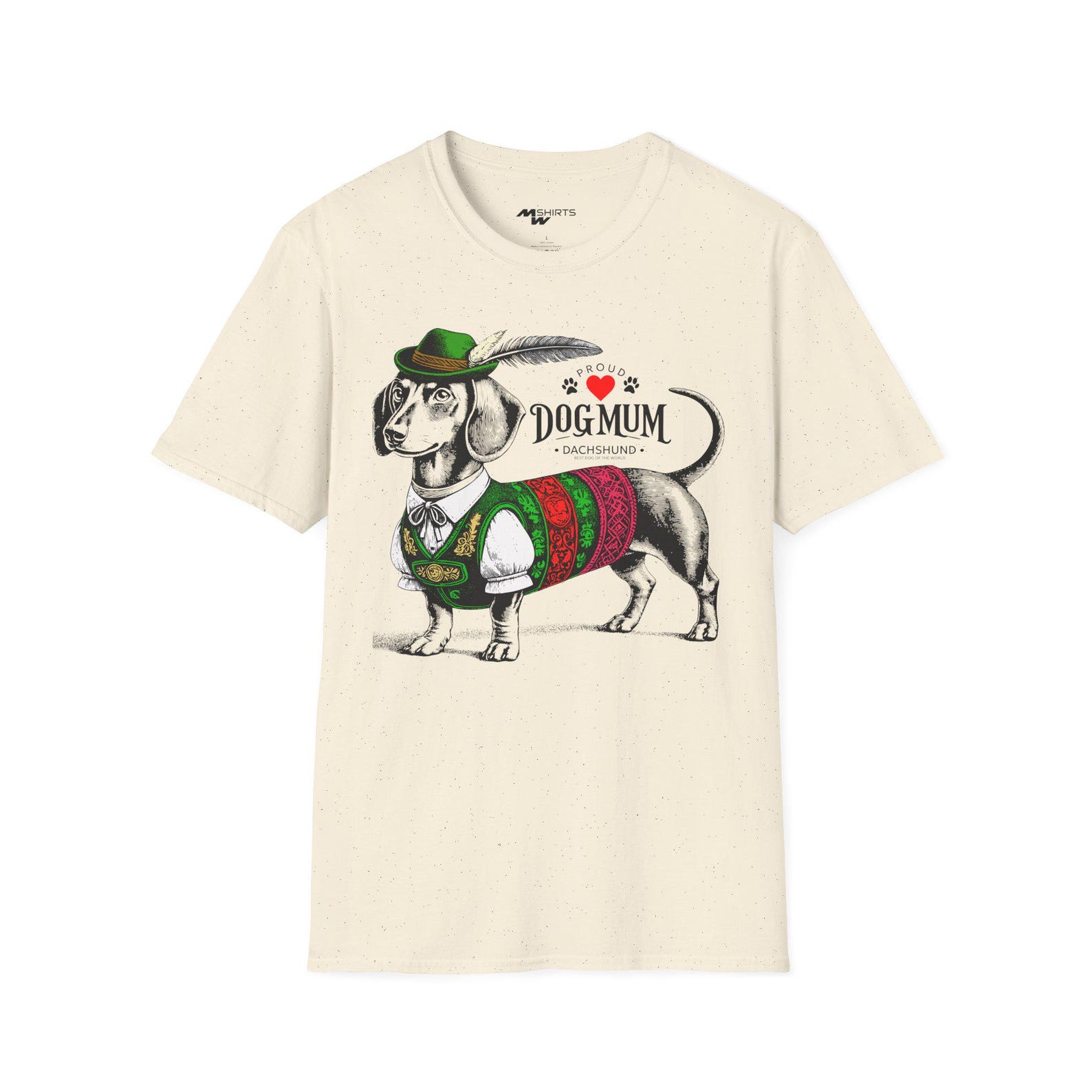 Dachshund Mum T-Shirt: Vintage Engraving Dog Mom Tee 3XL
