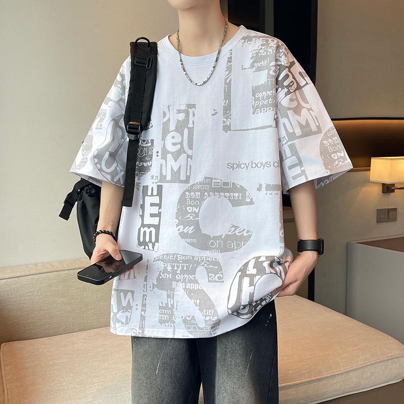Short-sleeved T-shirt Tops Half-sleeve Round Neck Half-sleeved T-shirt