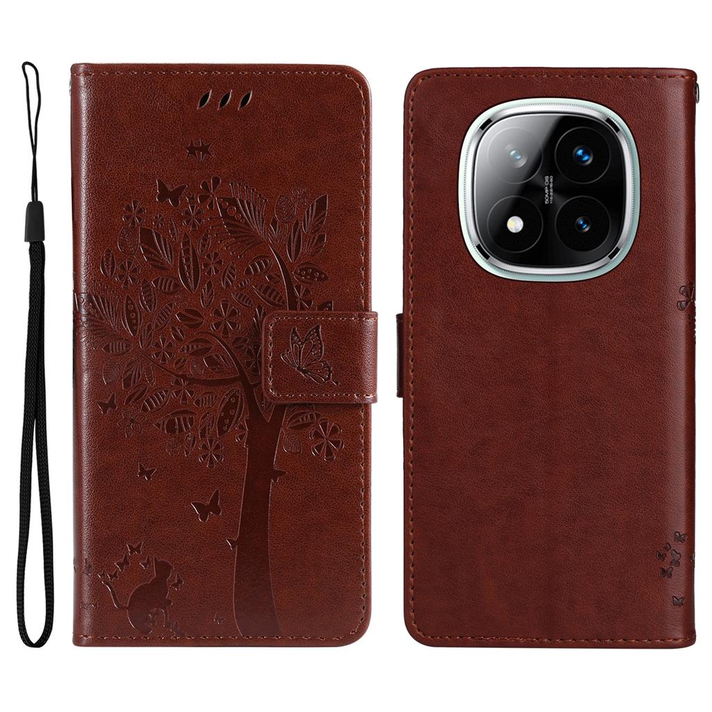 For Xiaomi Redmi Note 14 Pro+ 5G/Note 14 Pro 5G/Poco X7 5G Phone Case with Stand Cat Tree Pattern Leather Wallet Mobile Cover