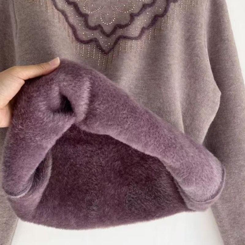 Pullover für Damen Winter Baumwolle Verdickt Warmer Strick Dehnbar Langarm Oversize Jumper Pullover Tops
