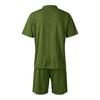 Men Short Sleeve Polo Shirt and Shorts Set Casual Two Piece Outfits Button Down Collar Top and Elastic Waist Bottoms for Daily Wear