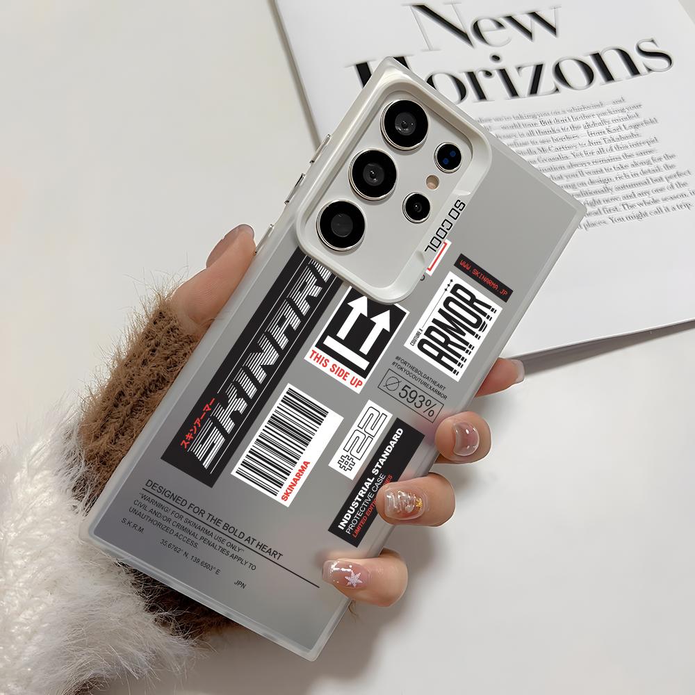 Fashion Street S-Skinarma Phone Case For Samsung Galaxy S25 Edge S24 S23 S22 S21 S20 Ultra Funda Silicone Silver Cover