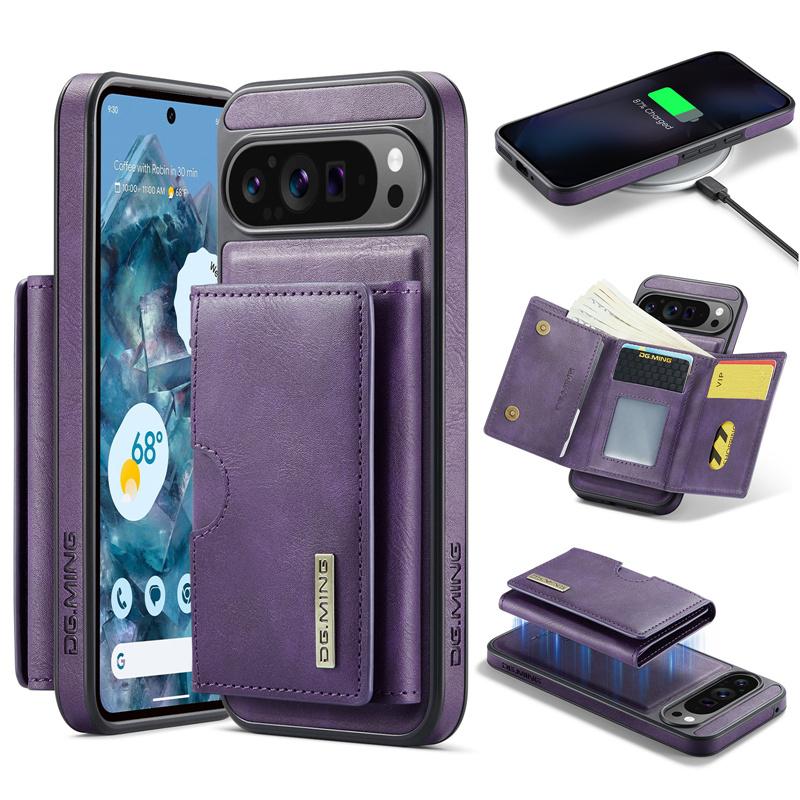 2 in 1 Detachable Magnetic Flip Leather Phone Case for Google Pixel 10 Pro XL Pixel 9 Pro Pixel 8 Pro Vintage Wallet Card Pocket Back Cover Coque