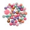 50-Piece 20MM Spring Color Acrylic Resin Bead Set: Mixed Colors & Styles for Chunky Beading