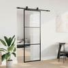VidaXL Porte coulissante kit de quincaillerie noir 76x205 cm verre ESG, porte intérieure, porte de grange intérieure, porte 3375901