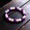 Purple Amethyst Rose Quartz White Howlite Beaded Bracelet Sweet Fashion Jewelry For Women Daily Wear Gift