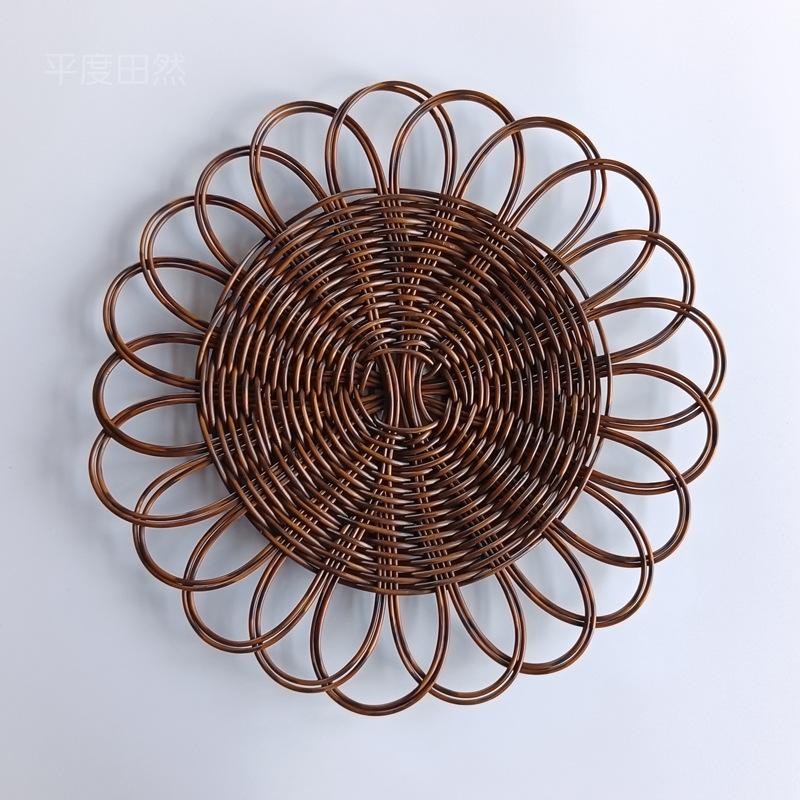 

Bohemian Round Wall Hanging, Woven Rattan Macrame Wall Decor for Bedroom Living Room Dining Room Home Decor