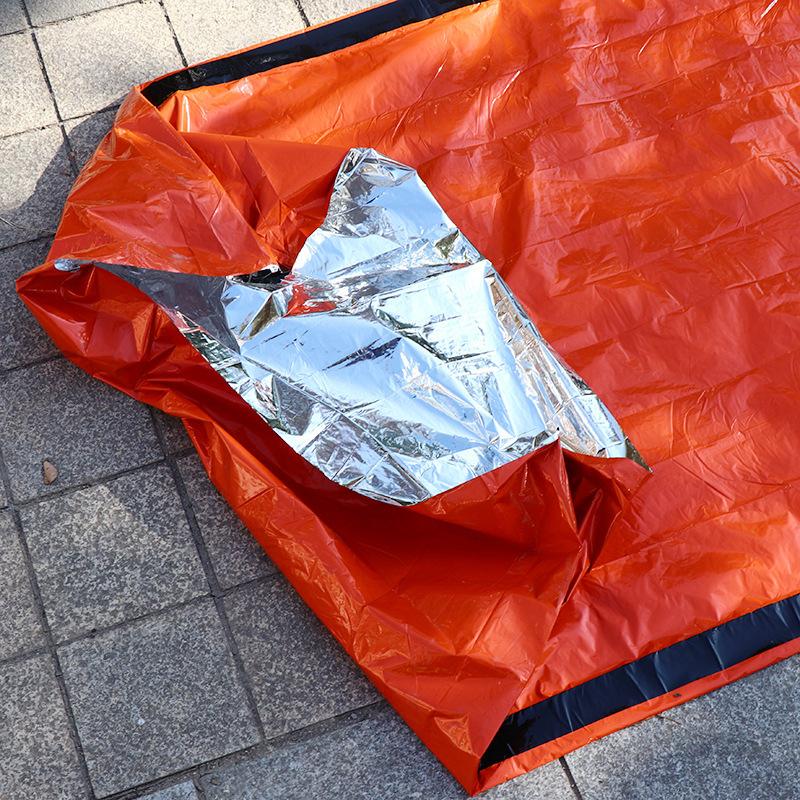 Outdoor-Notfall-Überlebens-Schlafsack, Thermodecke, Mylar, wasserdicht, wiederverwendbar, tragbar, für Camping, Wandern, Notfallausrüstung