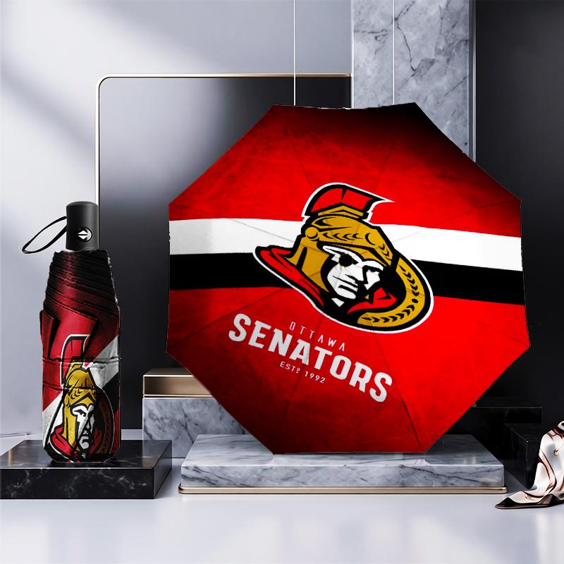 Ottawa Hockey Team Umbrella Folding Umbrella, Automatic Umbrella 8-Frame for Travel, Camping Use Gift for Halloween Christmas