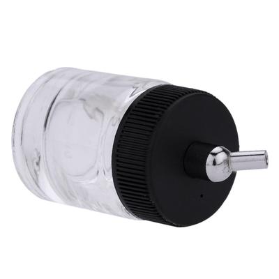 10PCS Airbrush Glass Bottles Air Brush Bottle (Jars) with 30 Degrees  Angle Adapter Lid Assembly Using On Airbrushes
