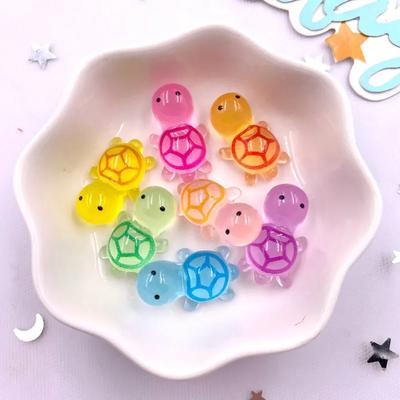 20Pcs Mixed Resin Colorful Cute Candy Color Turtle Figurines Flatback Stone DIY Bow Halloween Decor Scrapbook Crafts Accessories