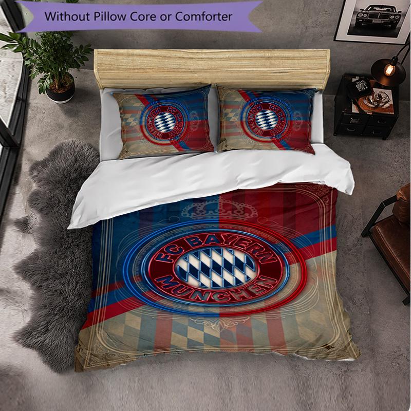 Bayern Munich Themed Bedding 3Pcs Duvet Cover Set Decorative Bed Linen For Teen Room Home Decoration