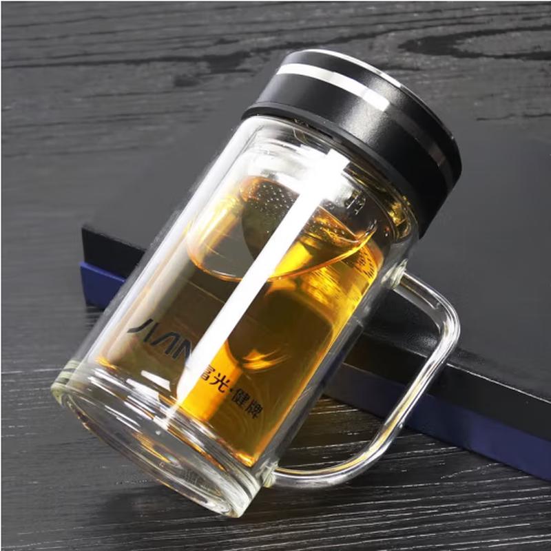 FUGUANG Double-Layer Business Glass Cup with Tea Filter