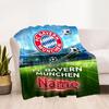 Bayern Munich Soccer Poster Customize Your Name Blanket Cozy Personalized Blanket Comfortable Perfect for Office Chair Bedding Nap Livingroom