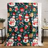 Christmas Snowman and Teddy Bear Pattern Warm blanket Flannel blanket for bedroom, living room, sofa, and nap sofas