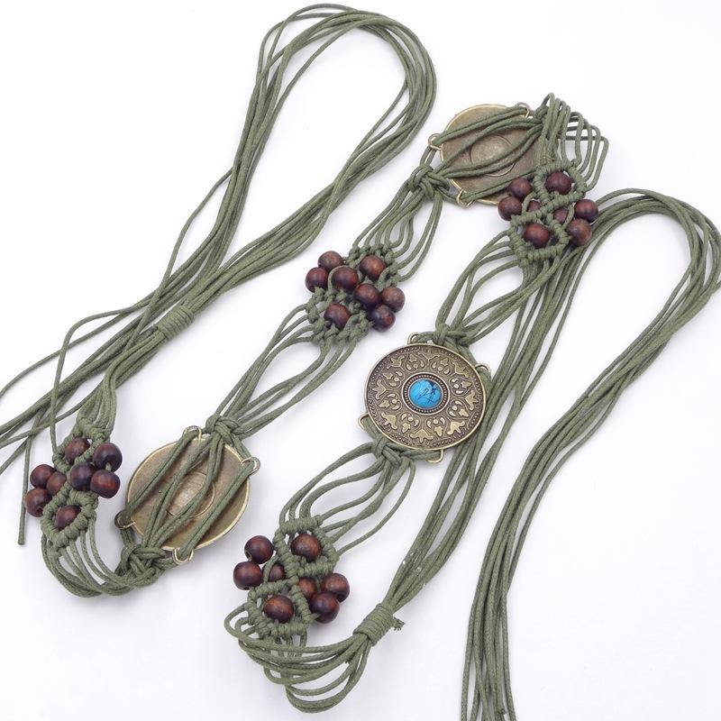 Bohemian Rope Woven Thin Waistband Decorative Dress Decorative Waistband