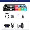 E-ACE 10 Inch Car DVR Mirror Video Recorder 1080P Touch Screen Dashcam For Car AHD Lens Streaming Driving Recorder Dash Camera