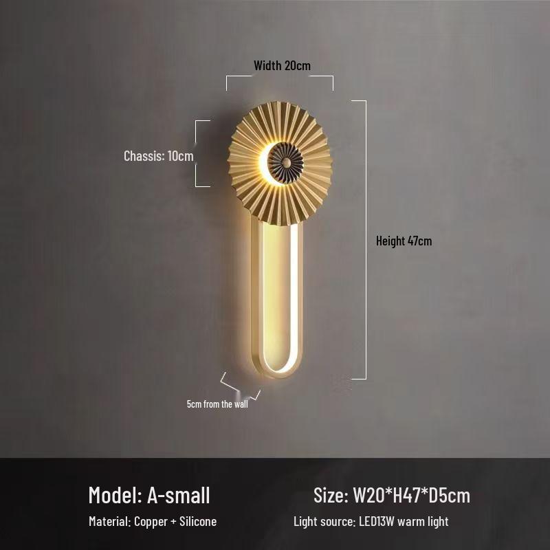 Скандинавский креативный настенный светильник из мрамора и меди для гостиной, лестницы или спальни