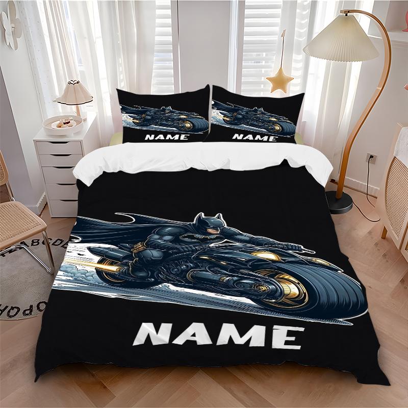 Custom Textile Batman Night Bedding 3 Piece Set HD Print Duvet Cover Pillowcases for Teens Adult Bedroom Decoration