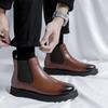 Grande taille homme décontracté bottes chelsea automne hiver chaussures en cuir naturel bureau d'affaires robe cowboy plateforme bottines cheville