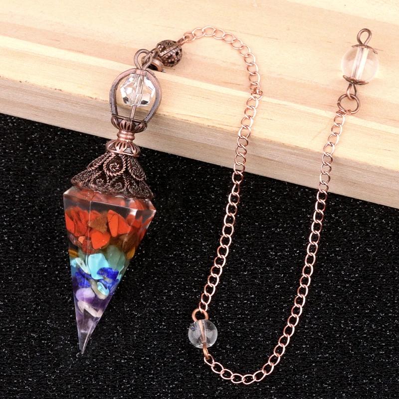 Amethyst Rainbow Stone Aquamarine Crystal Pendulum, Wiccan Supplies and Tools, Pendulos De Energia, Healing Crystals for Energy Balancing Chakra