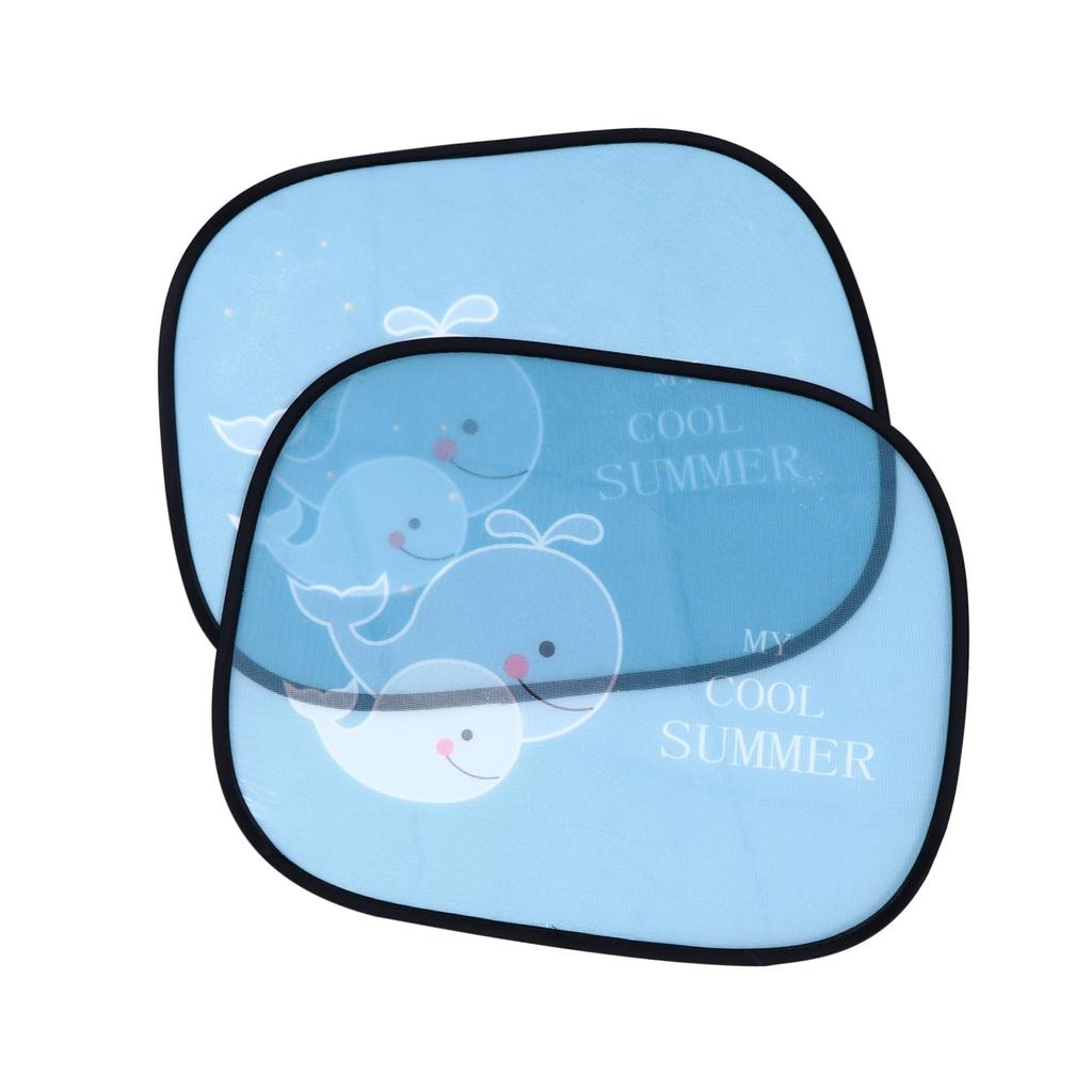 Vaguelly 2pcs Kids Car Sun Shade Cartoon Design Sun Shade Cut