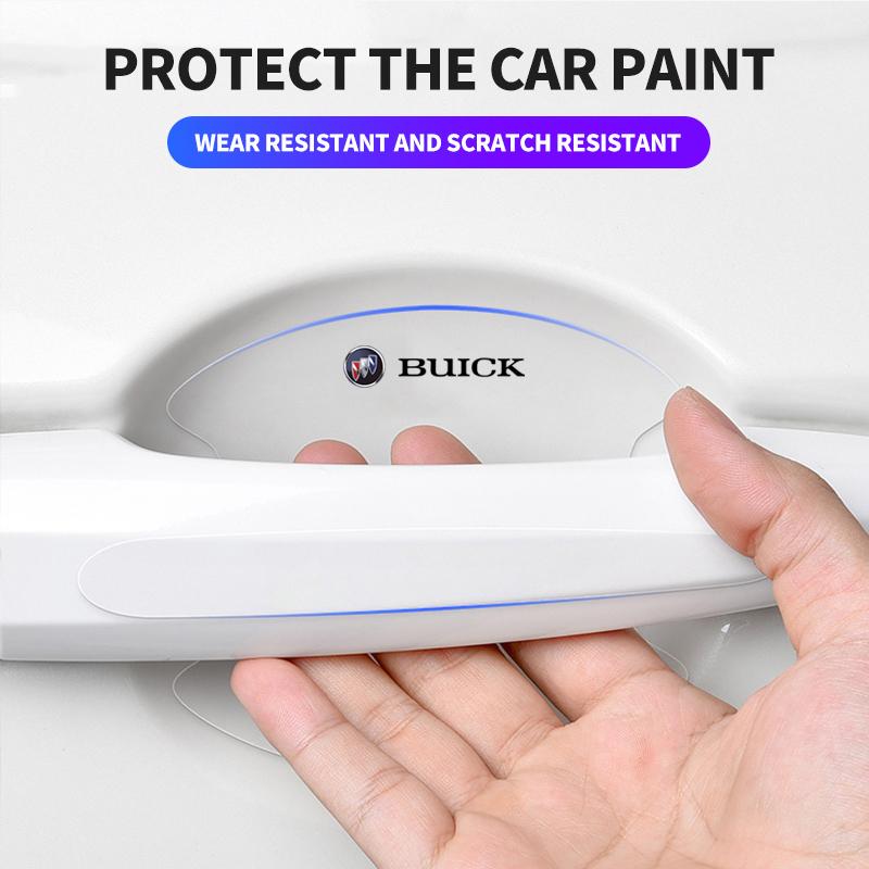 8Pcs Transparent Car Door Handle Bowl Decoration Badge Sticker For Buick Century Excelle XT Envision Excelle GT LaCrosse royaum
