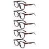 Turezing 5 Pack New Reading Glasses For Men And Women Clear Lenses Spring Hinge Diopter +0.5+1.0+3.0+5.0+6.0