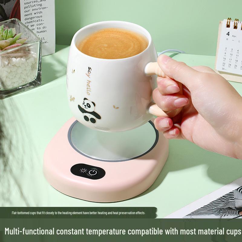 USB-Silent Multi-Functional Cup Warmer: 55° Constant Temp, 3-Speed Adjustable for Dorm or Office