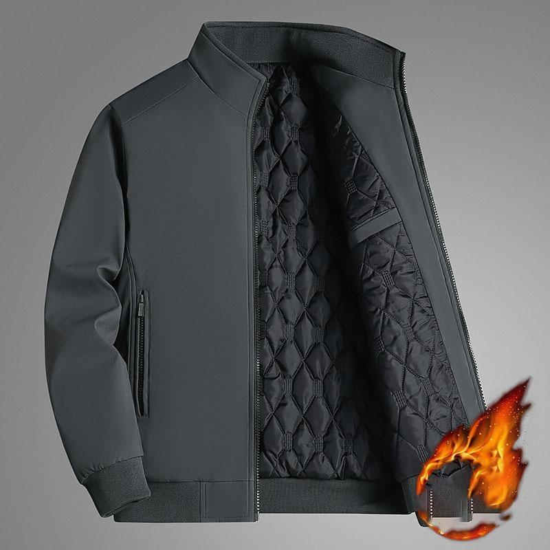 Waterproof Warm Business Solid Winter Men Casual Hick Stand Collar Jacket Plus Size