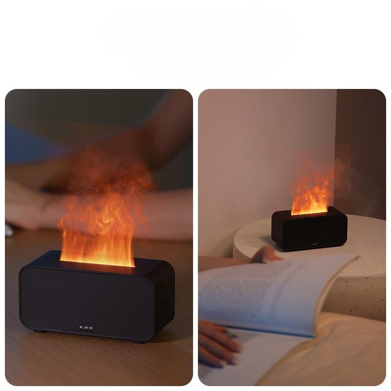 Luftbefeuchter Diffusor Ätherische Öle Luftbefeuchter Mini Flamme Automatischer Duftzerstäuber Heimluftbefeuchter mit LED-Licht