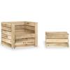 Day and Night - Day and Night Garden Pallet Furniture Set 2 Pieces Impregnated Pine Wood