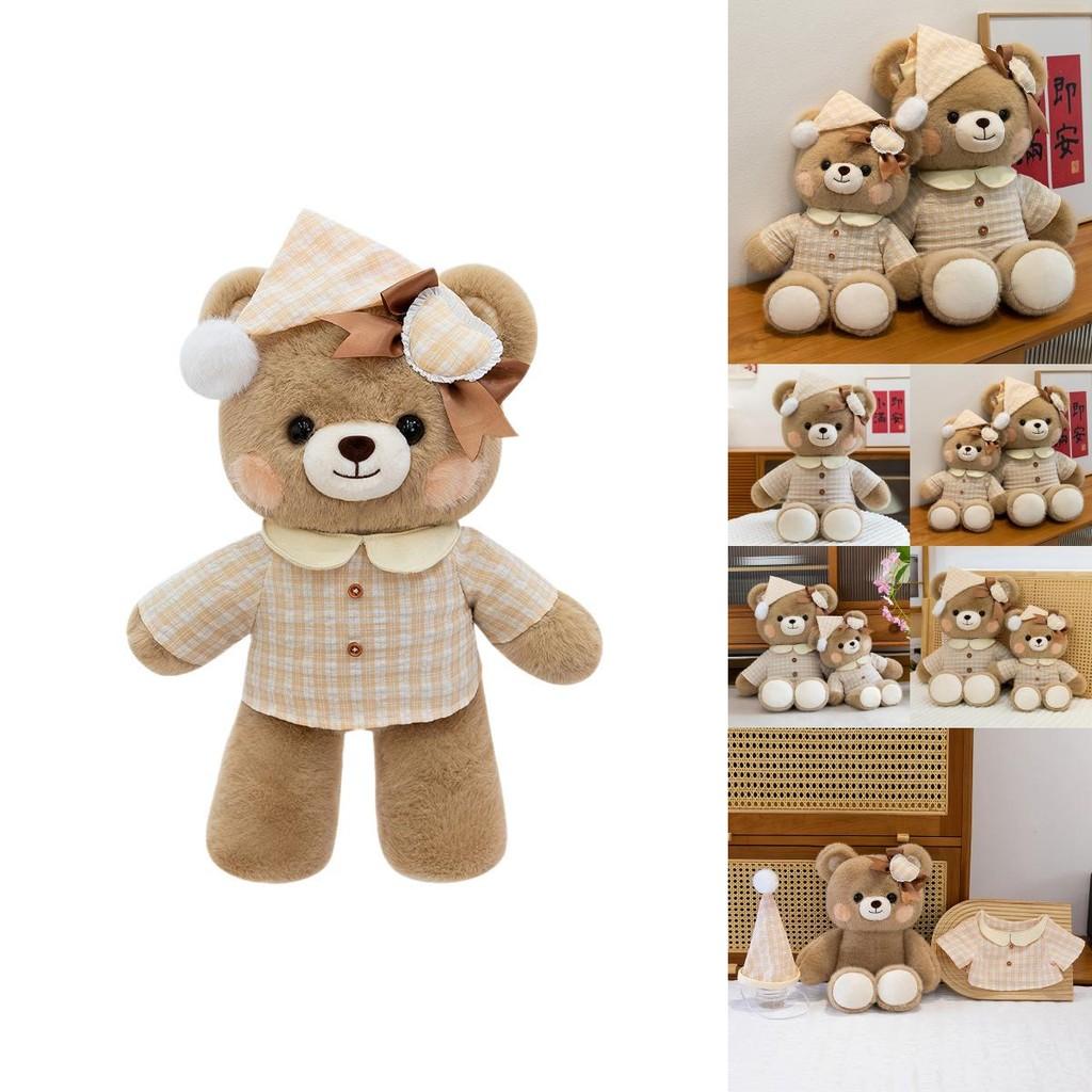Cute Pajamas And Hats Teddy Bears Plush Toys Doll Children Toy For Kids And Home Decor