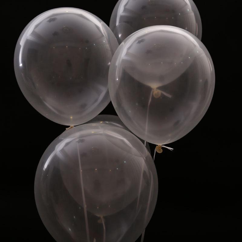 12" Transparent Latex Balloons with Sequins - Wedding & Birthday Decorations, 2.8g