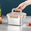 KX4B Multipurpose Stainless Steel Preserver Lunch Box with Transparent Lid Household Crisper Practical Meal Container