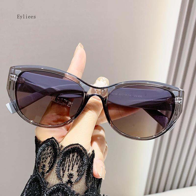 New Fashionable Sunglasses Women Black Plastic Elliptical Decoration Sun Glasses Men Luxury Design Trendy Spectacle Uv400