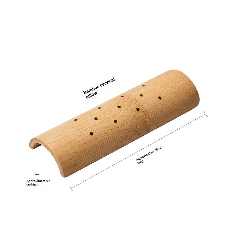 1Pcs Breathable Perforated Hand Polished Hollow Bamboo Lumbar Support Cushion U Shape Bamboo Neck Pillow Ergonomic Curved