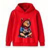 Kids Boys Girls Hoodie, Cute Gamer Capybara Print Casual Pullover Hooded Sweatshirt for Game Lovers Children Tops