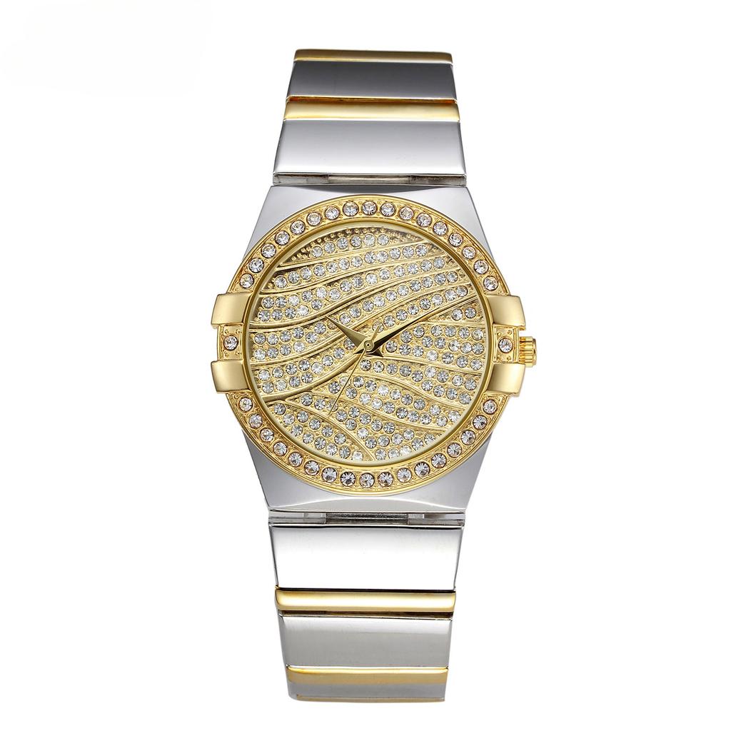 European Fashion Classic Diamond-encrusted Stainless Steel Waterproof Quartz Men's Watch
