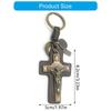 Unique Crucifix PU Leather Keychain Religious Key Ring Bag Pendant for Daily Use Trendy Punk Inspired Key Accessory