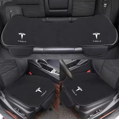 Car Front Rear Seat Cushion Flannel Cover For Model 3 Model S X Model Y Roadster SpaceX Auto Interior Accessories