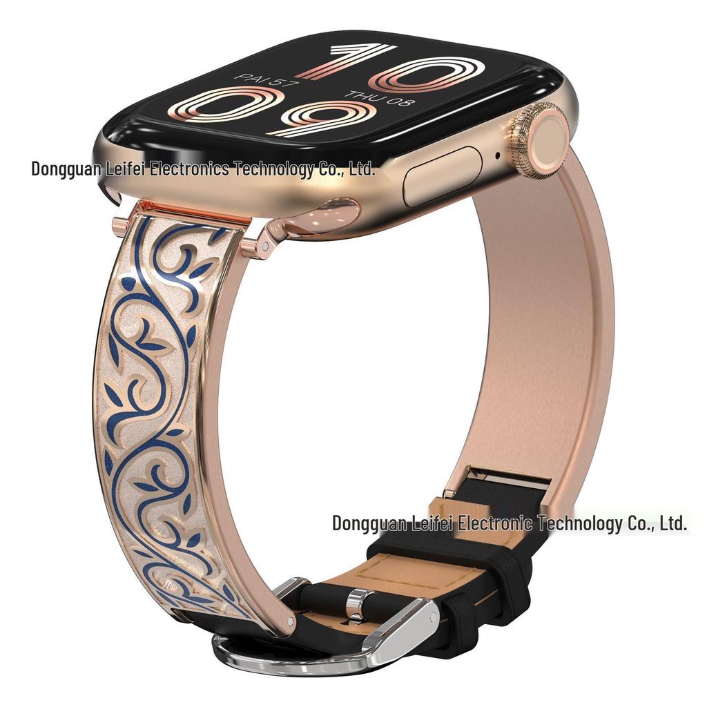Cinturini di Lusso in Metallo e Vera Pelle per Apple Watch - Accessorio di Moda di Alta Gamma