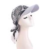 Weiches Bedrucktes Satin Kopftuch Hut UV-Schutz Atmungsaktiv Baseball Hijab Kappe Breiter Rand Bandana Chiffon Bedruckte Visiorkappe Damen