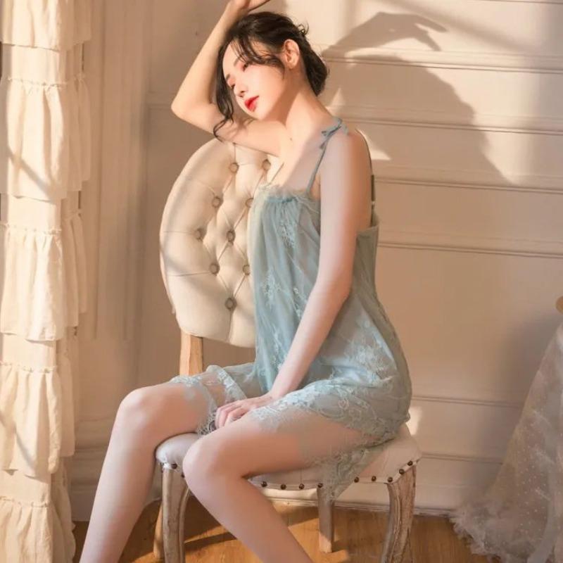 Nowa seksowna koszulka nocna z koronką Pure Desire seksowna bielizna bez pleców pokusa cienka odzież domowa piżamy damskie