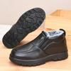 Winter New Leather Boots Waterproof Anti Slip Snow Boots Men's Cotton Shoes Warmth Thickened Cotton Short Boots